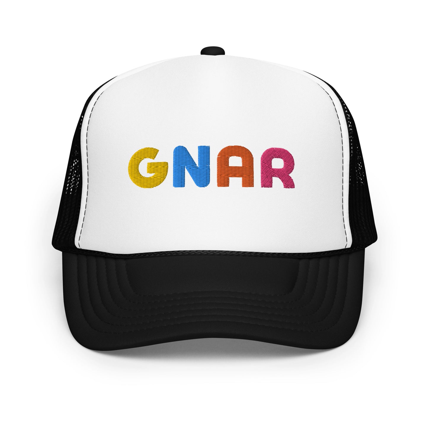 GNAR retro multi color trucker hat