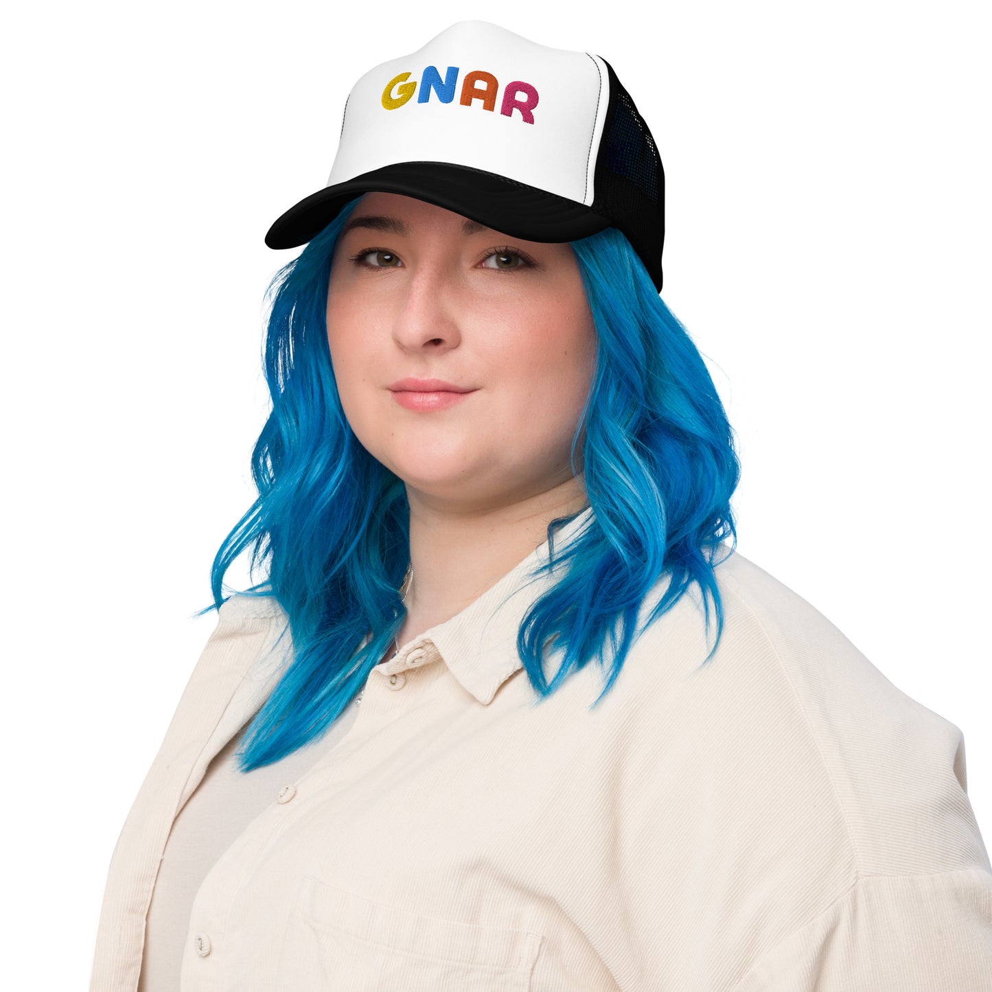 GNAR retro multi color trucker hat