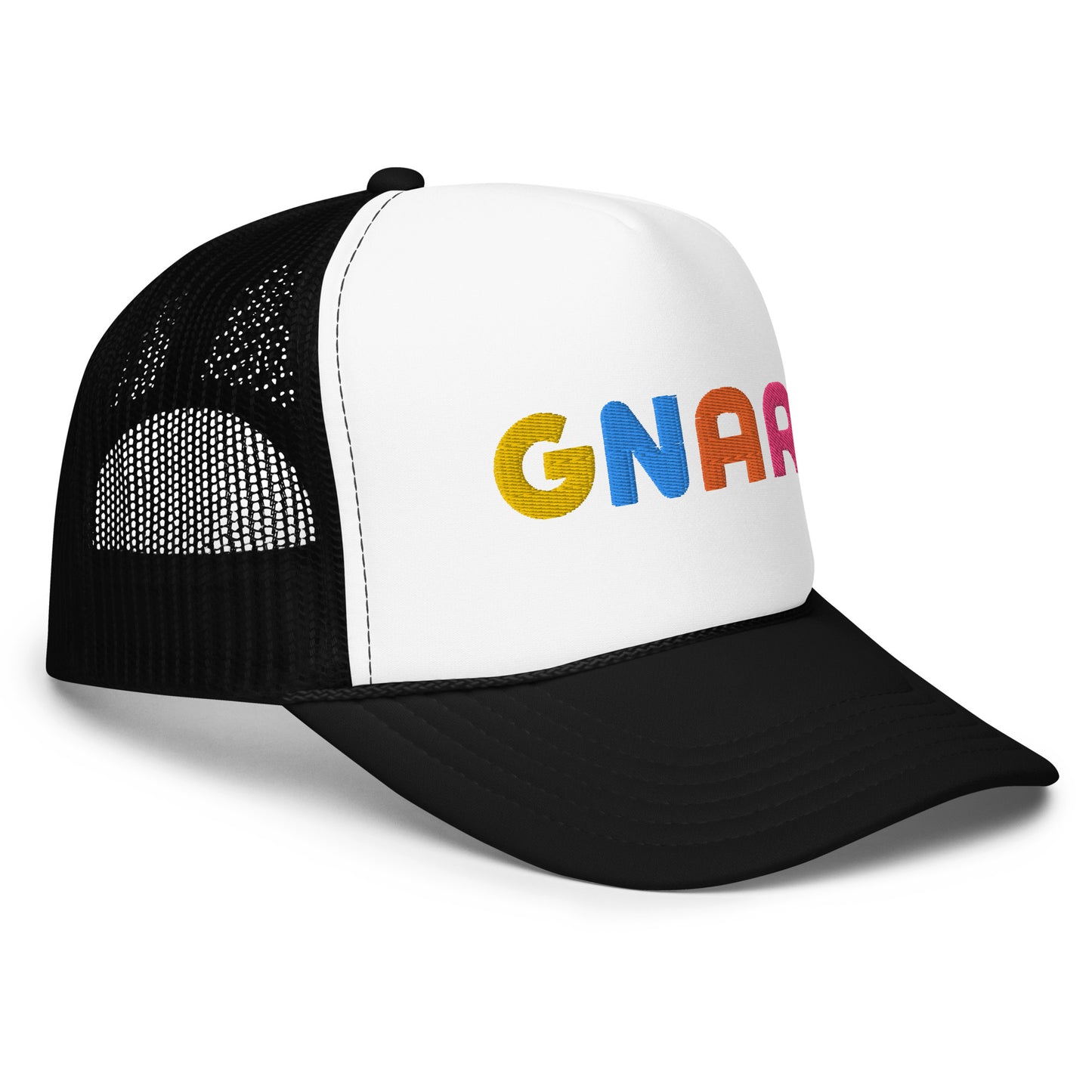 GNAR retro multi color trucker hat