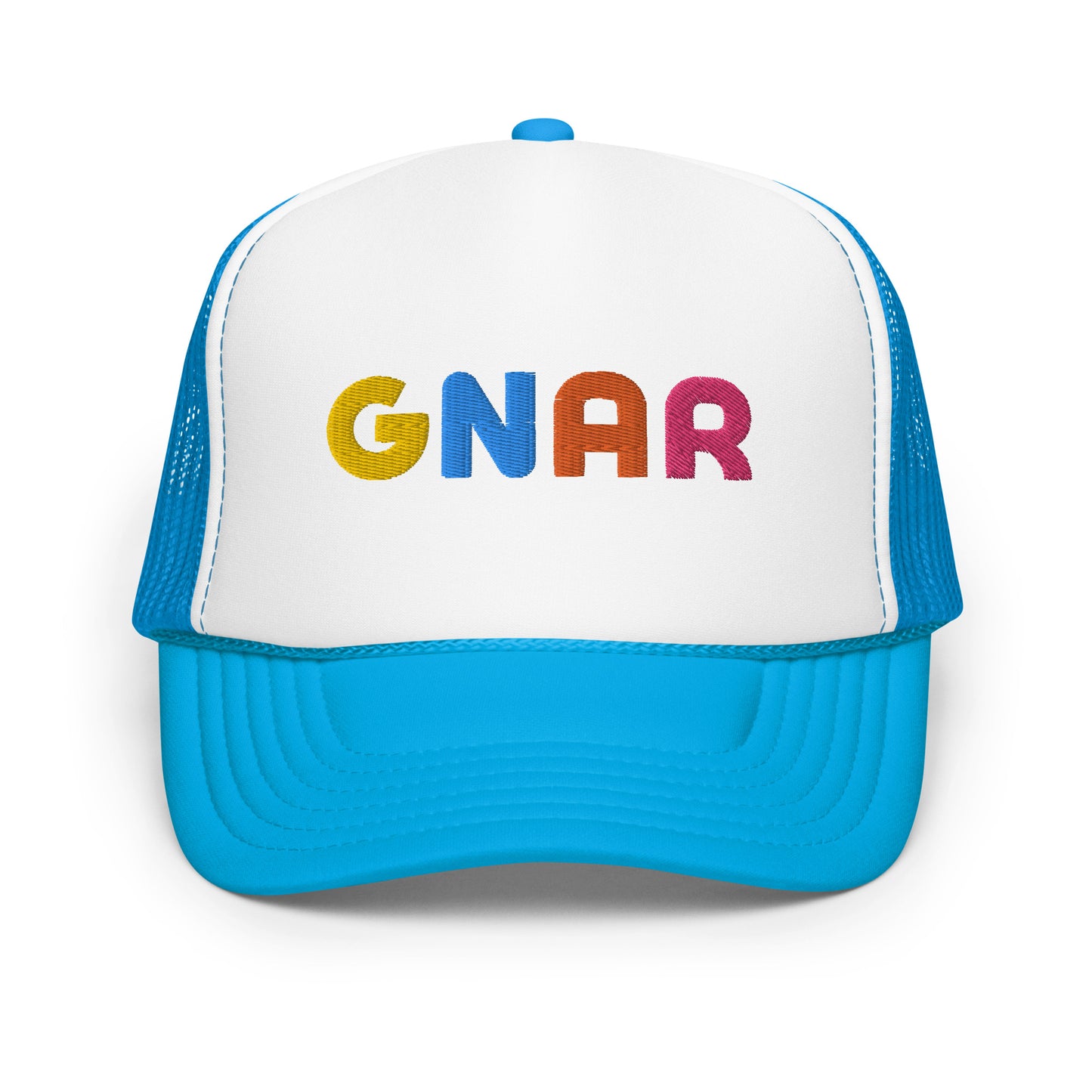 GNAR retro multi color trucker hat