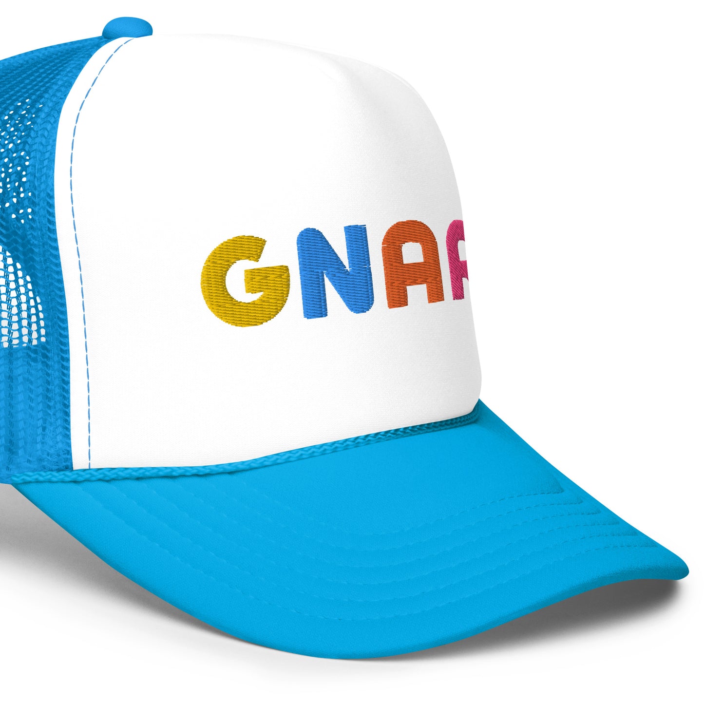 GNAR retro multi color trucker hat