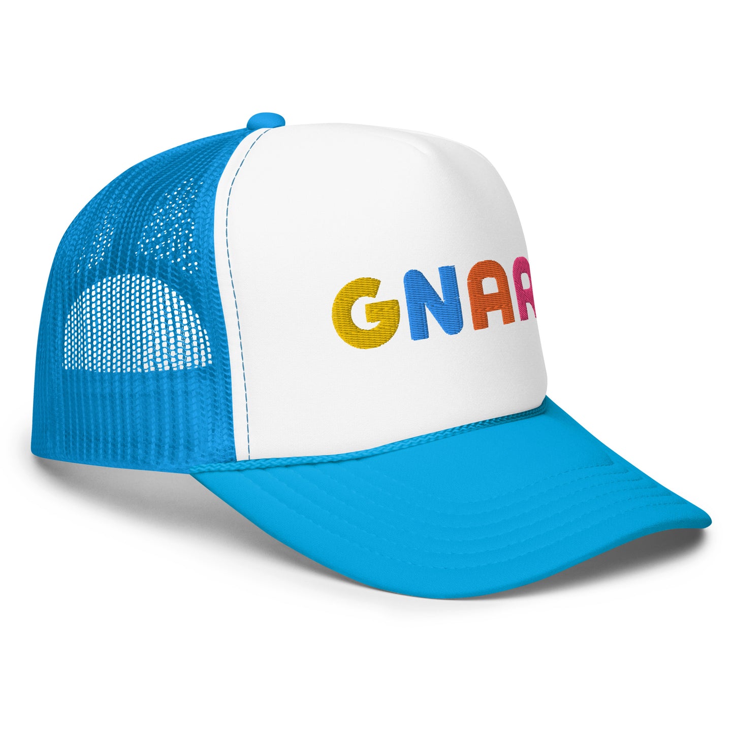 GNAR retro multi color trucker hat