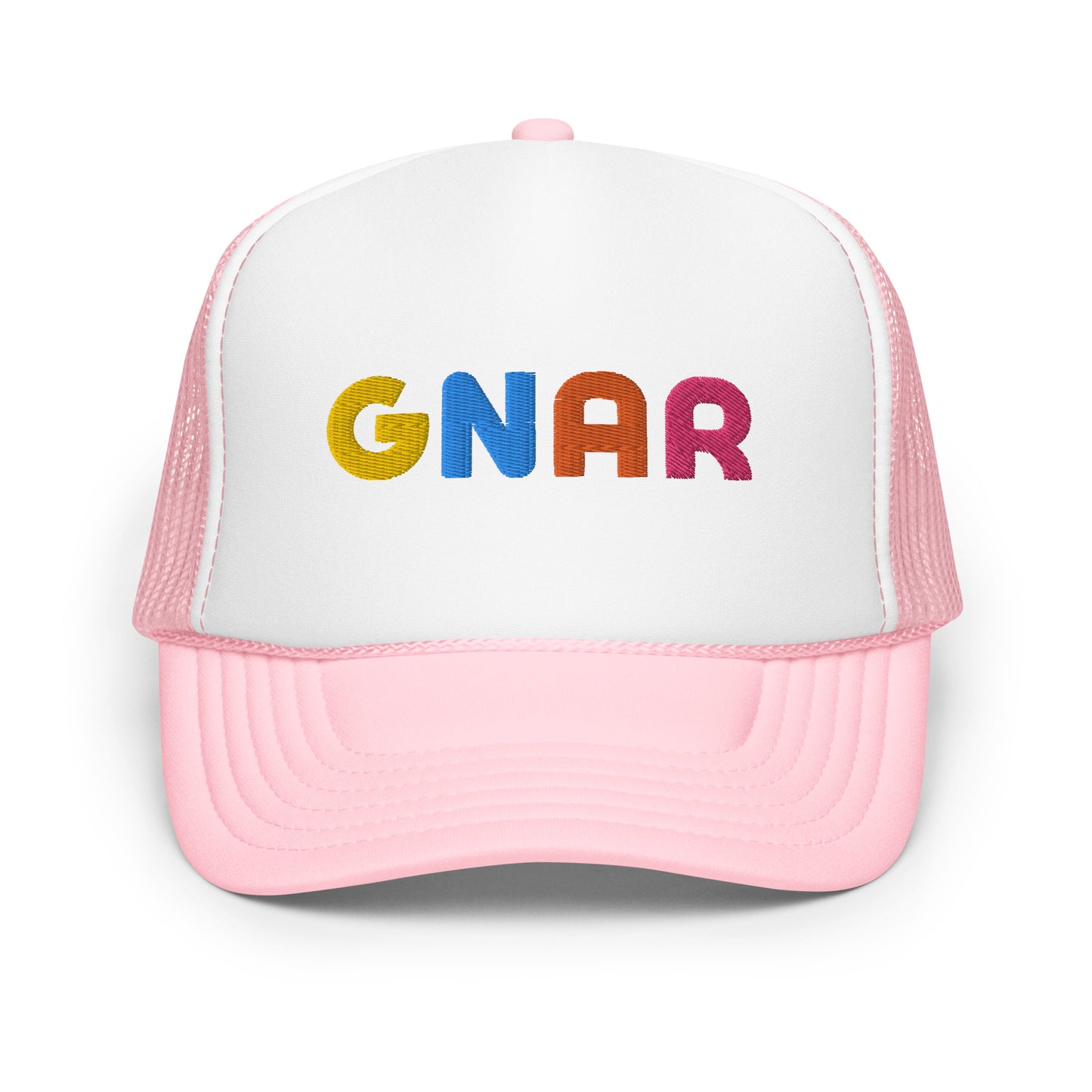 GNAR retro multi color trucker hat