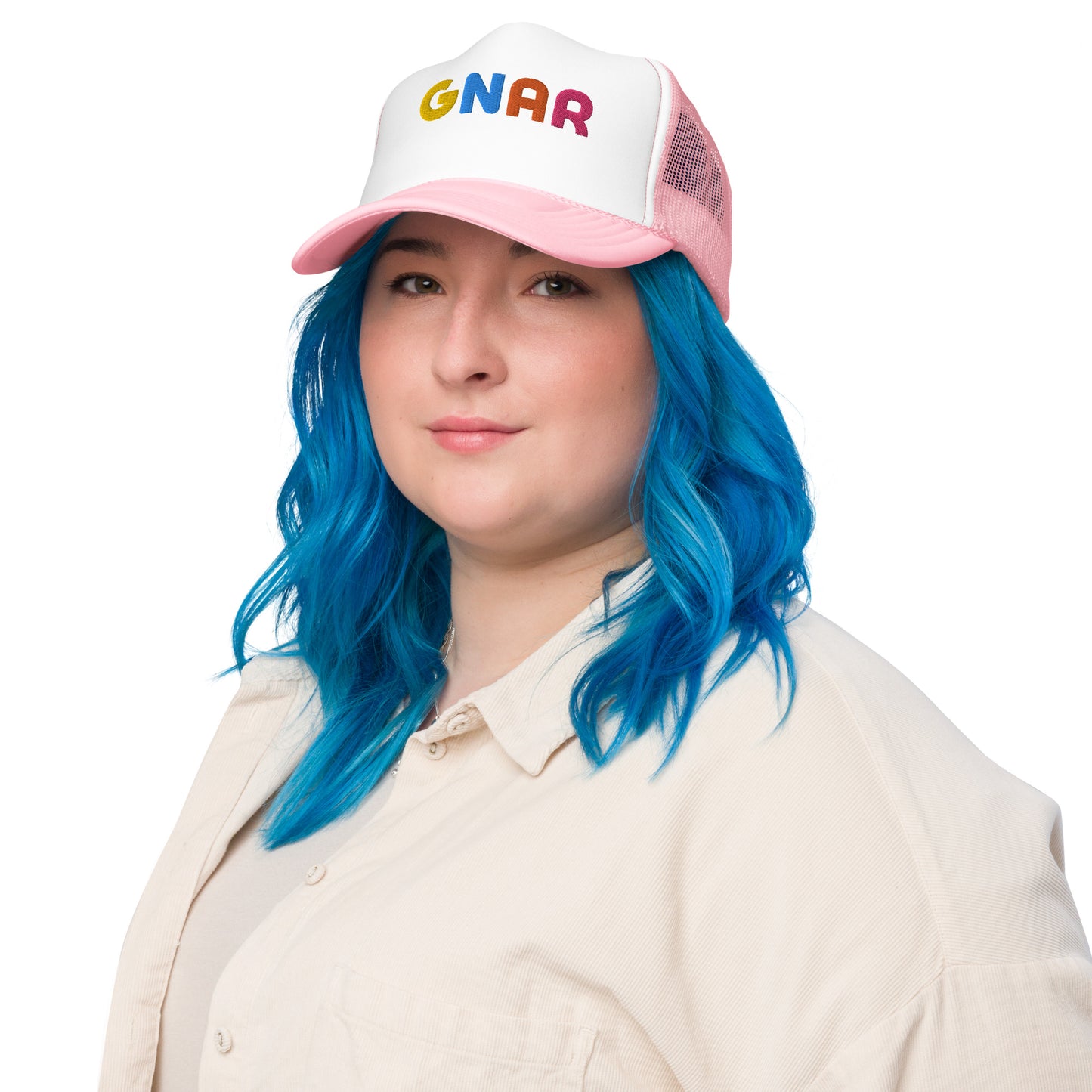 GNAR retro multi color trucker hat