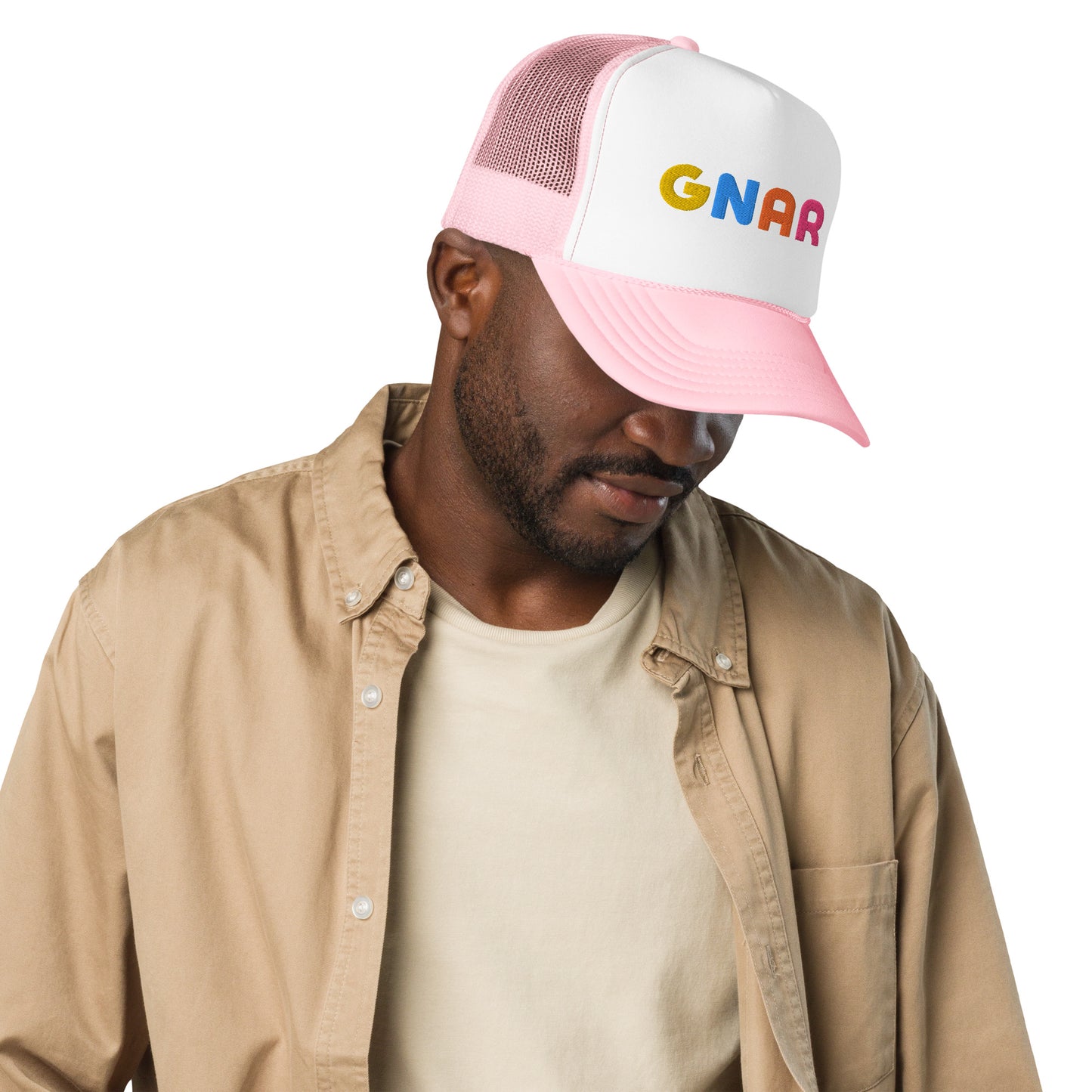 GNAR retro multi color trucker hat