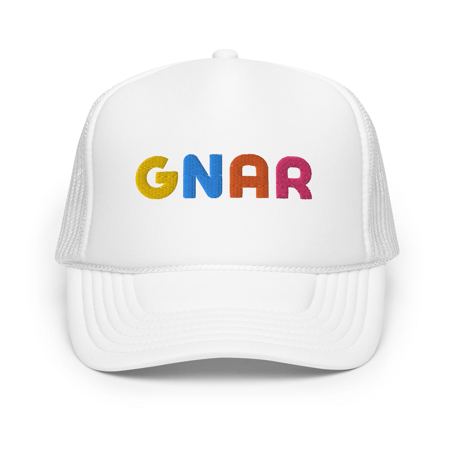 GNAR retro multi color trucker hat