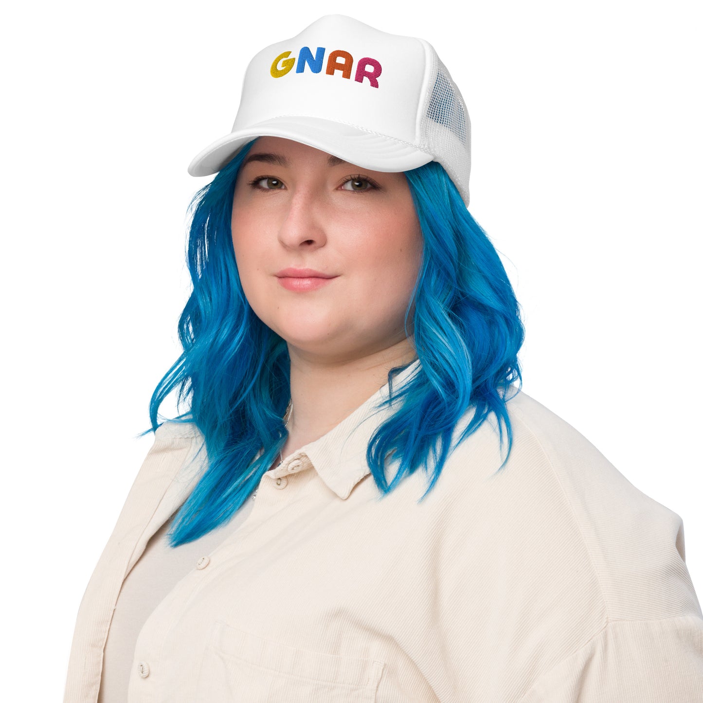 GNAR retro multi color trucker hat