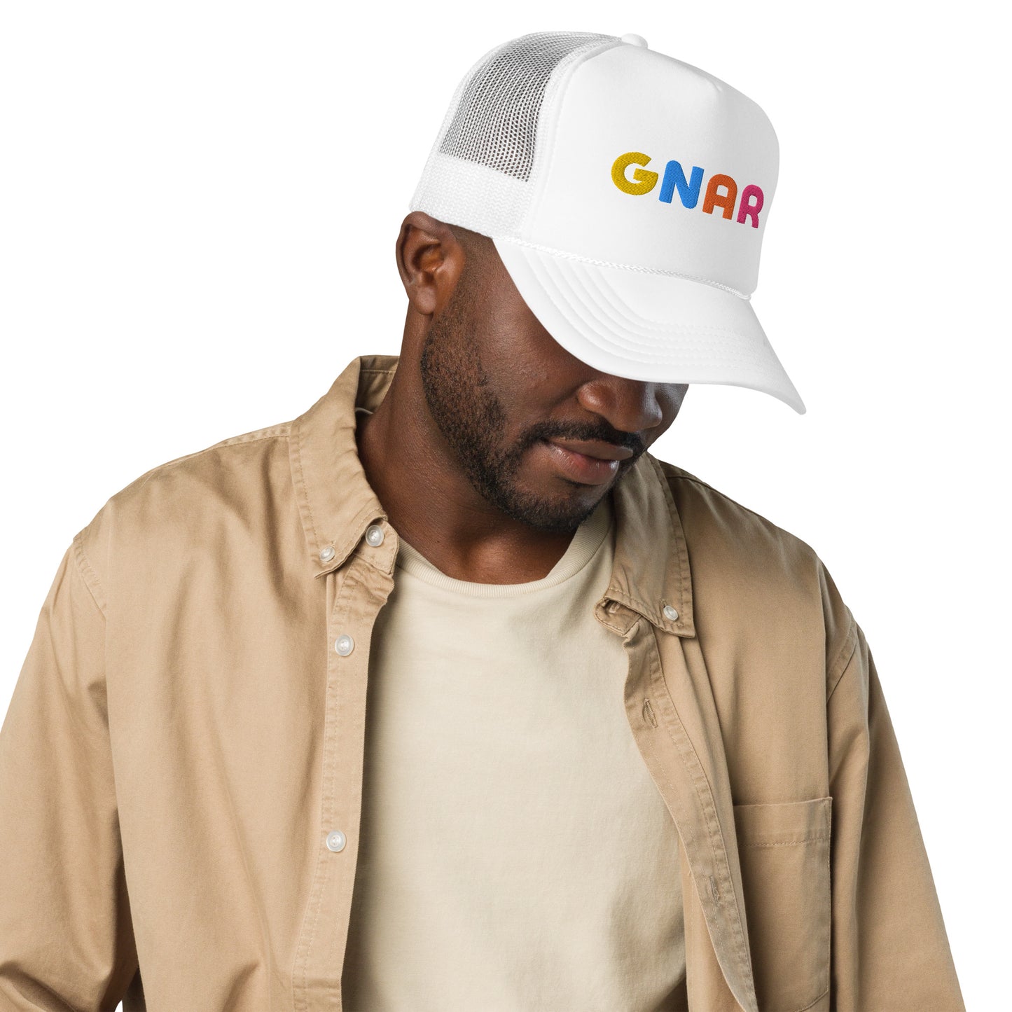 GNAR retro multi color trucker hat