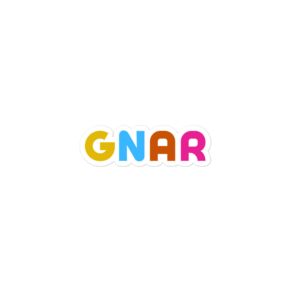 GNAR Sticker - Retro Colors for Snowboarders, Skaters, Surfers, and Skiers