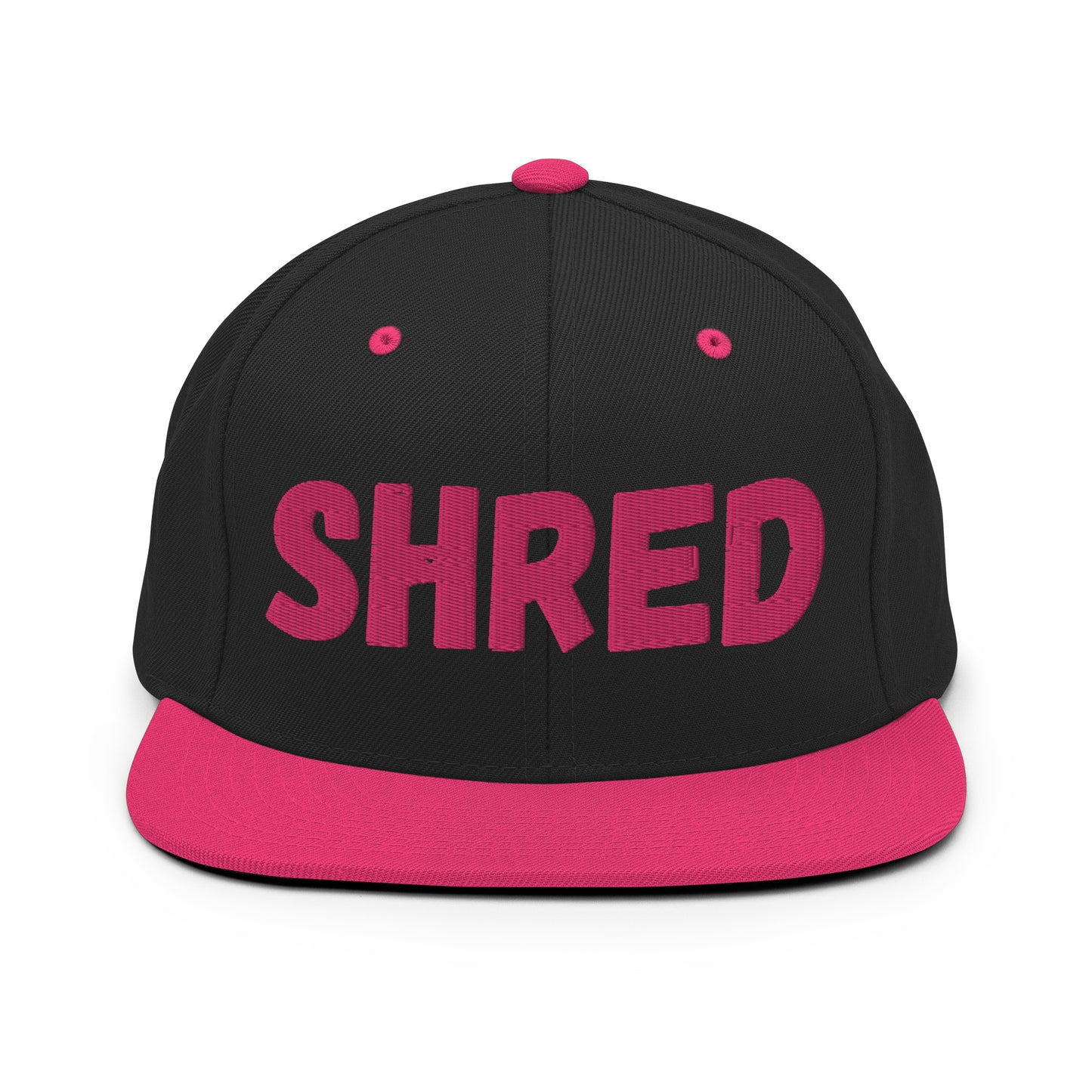 SHRED Snapback Hat - Bold Embroidered Streetwear for Snowboarders