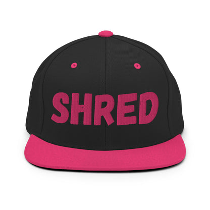 SHRED Snapback Hat - Bold Embroidered Streetwear for Snowboarders