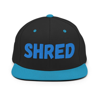 SHRED Snapback Hat - Bold Embroidered Streetwear for Snowboarders