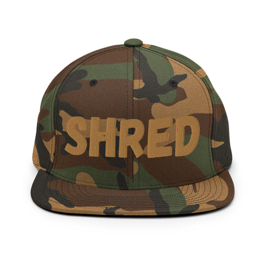 SHRED Snapback Hat - Bold Embroidered Streetwear for Snowboarders