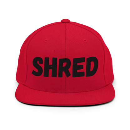 SHRED Snapback Hat - Bold Embroidered Streetwear for Snowboarders