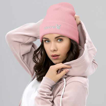 Snow Bunny Embroidered Beanie - Cozy Winter Essential