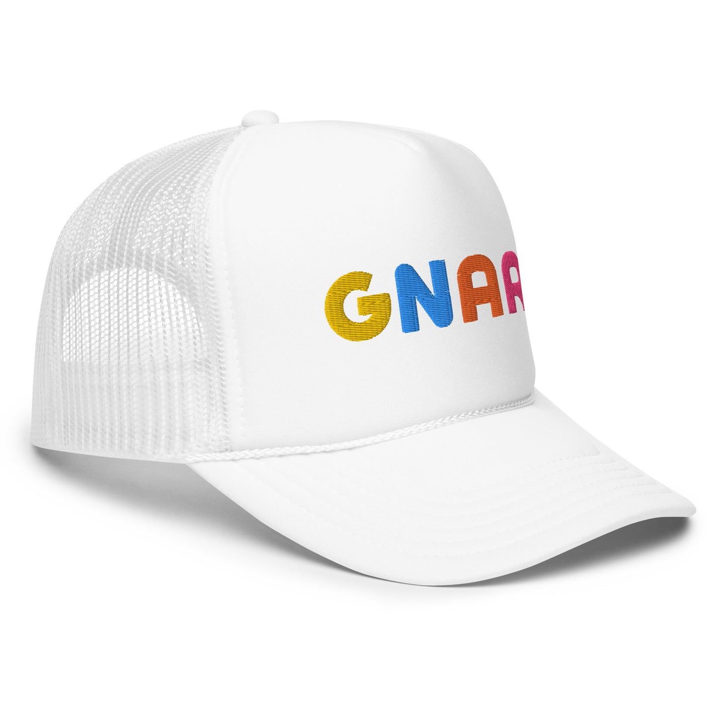 GNAR retro multi color trucker hat