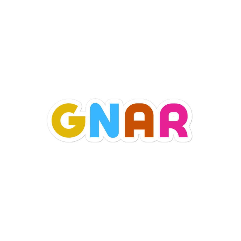 GNAR Sticker - Retro Colors for Snowboarders, Skaters, Surfers, and Skiers