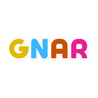 GNAR Sticker - Retro Colors for Snowboarders, Skaters, Surfers, and Skiers