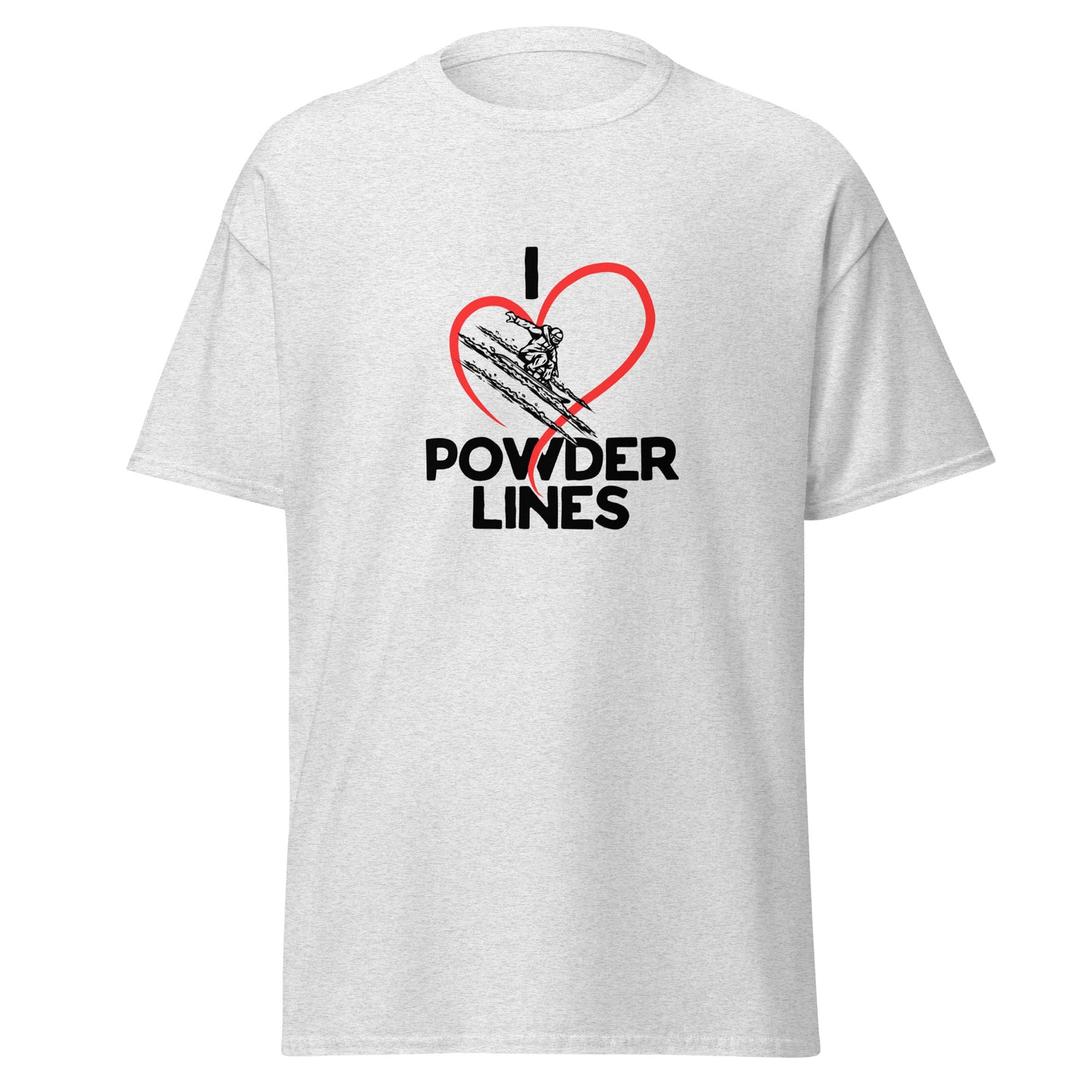 I Love Powder Lines Red Heart Tee