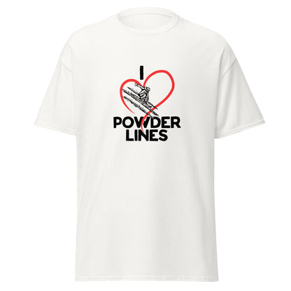I Love Powder Lines Red Heart Tee