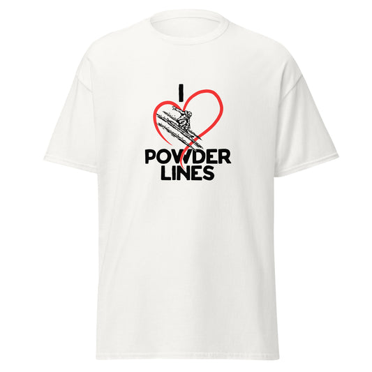 I Love Powder Lines Red Heart Tee