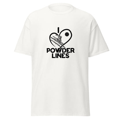 I Love Powder Lines black heart tee